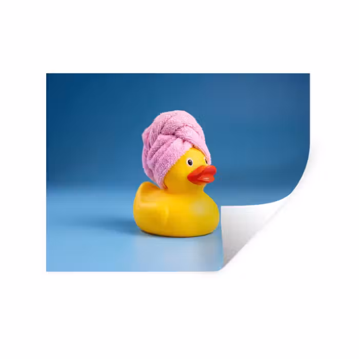 Wandtattoo – Gummi-Ente - Handtuch - Blau