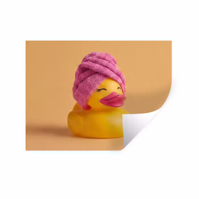 Wandtattoo – Gummi-Ente - Handtuch - Farbenfroh
