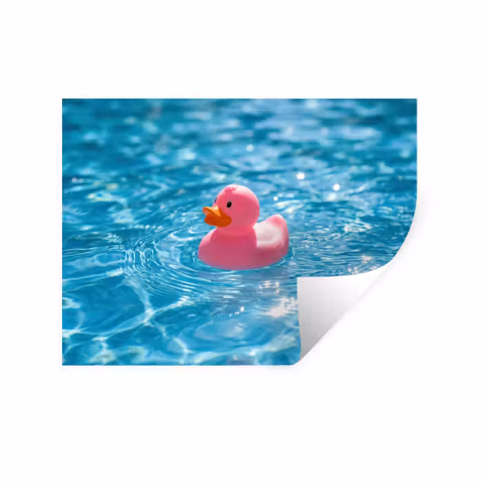 Wandtattoo – Gummi-Ente - schwimmend - Rosa