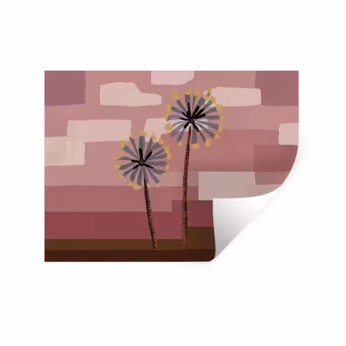 Wandtattoo – Illustration - Blumen - Flachland - Abstrakt