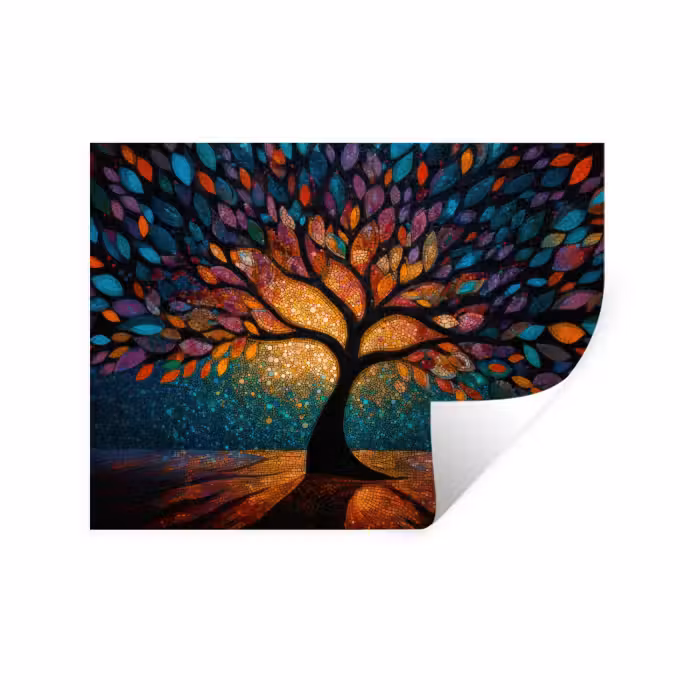 Wandtattoo – Mosaik - Bunt - Baum - Äste