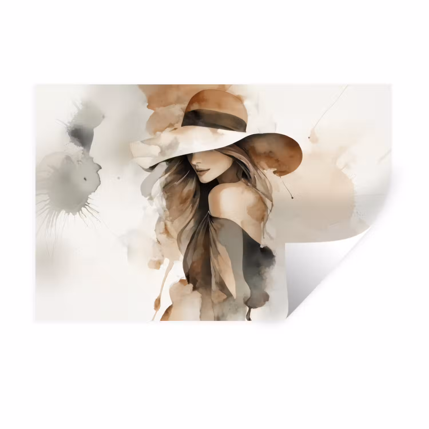 Wandtattoo – Mysteriös - Frau - Sepia