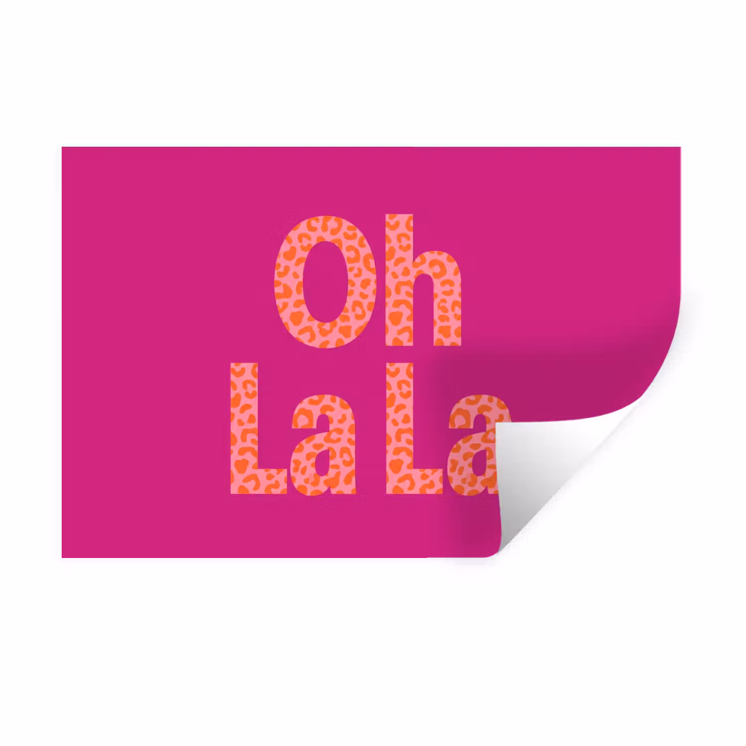 Wandtattoo – Oh la la - Leopardenmuster - Rosa