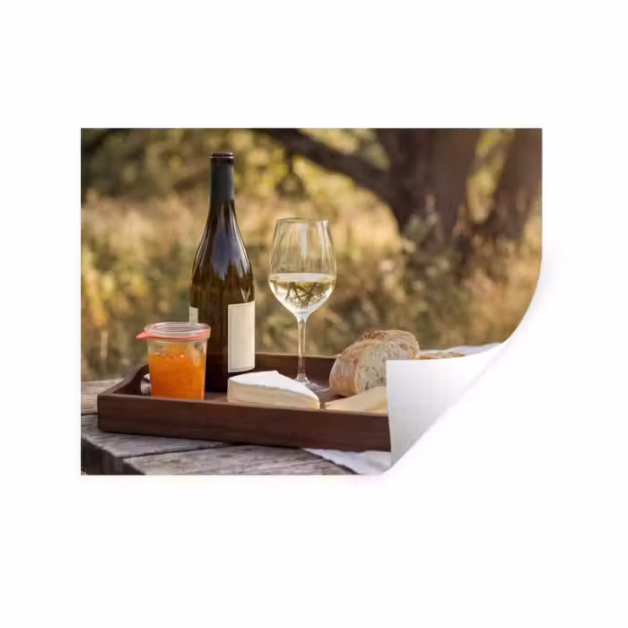 Wandtattoo – Picknick - Wein - Käsetafel