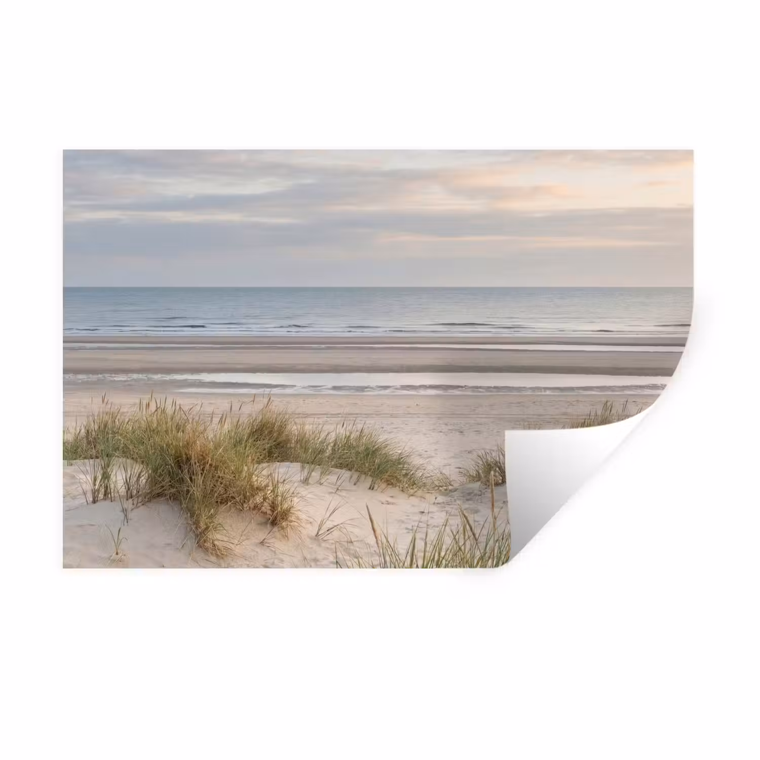 Wandtattoo – Sandstrand - Bewölkt - Dünen