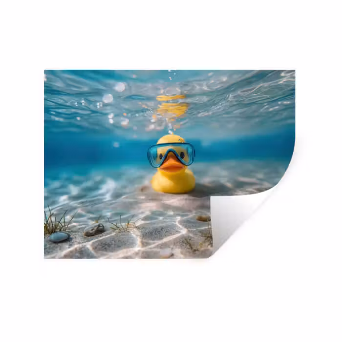 Wandtattoo – Schwimmbrille - Ente - Wasser