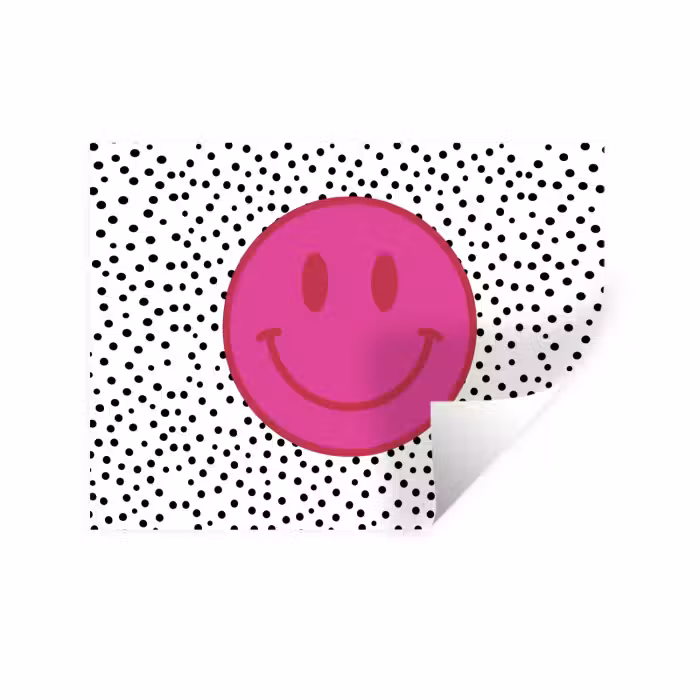 Wandtattoo – Smiley - Rosa - Punkte