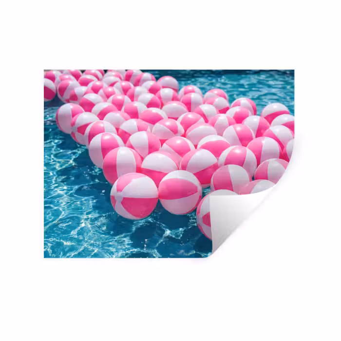 Wandtattoo – Strandbälle - Rosa - Wasser