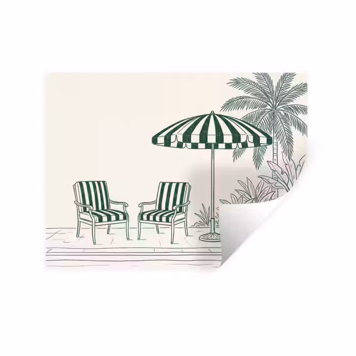 Wandtattoo – Terrasse - Illustration - Grün