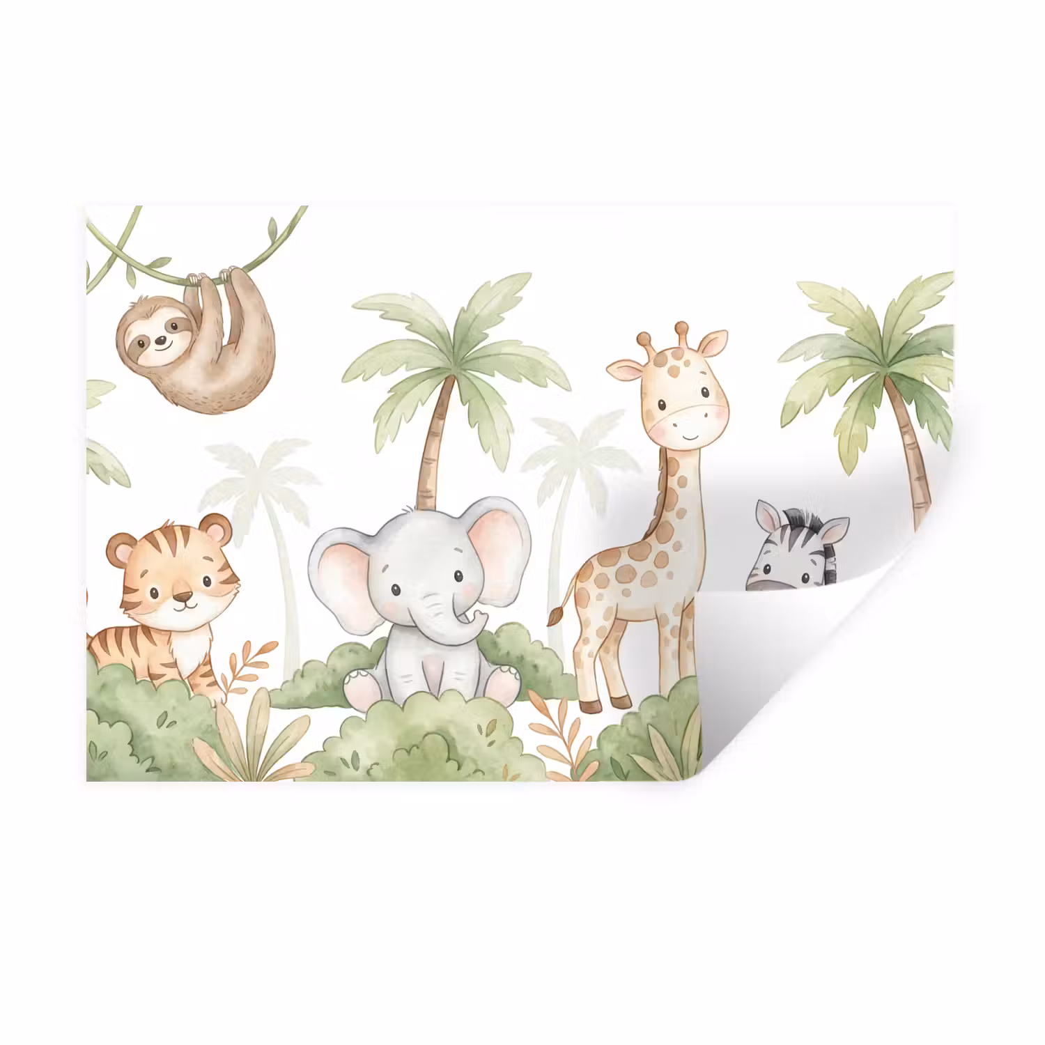 Wandtattoo – Tiere - Dschungel - Pastell