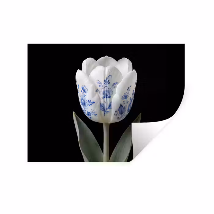 Wandtattoo – Tulpe - Muster - Blau