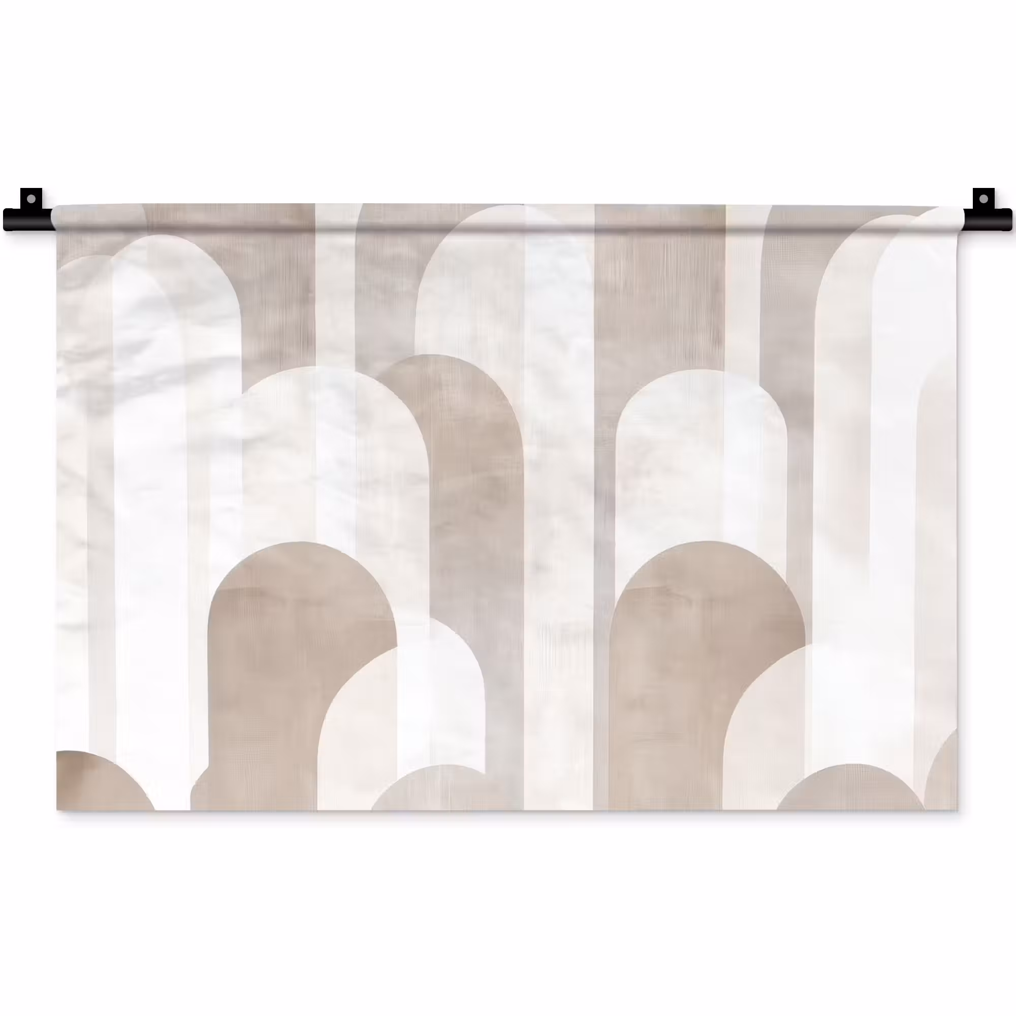 Wandteppich - Abstrakte Bögen - Modern - Beige
