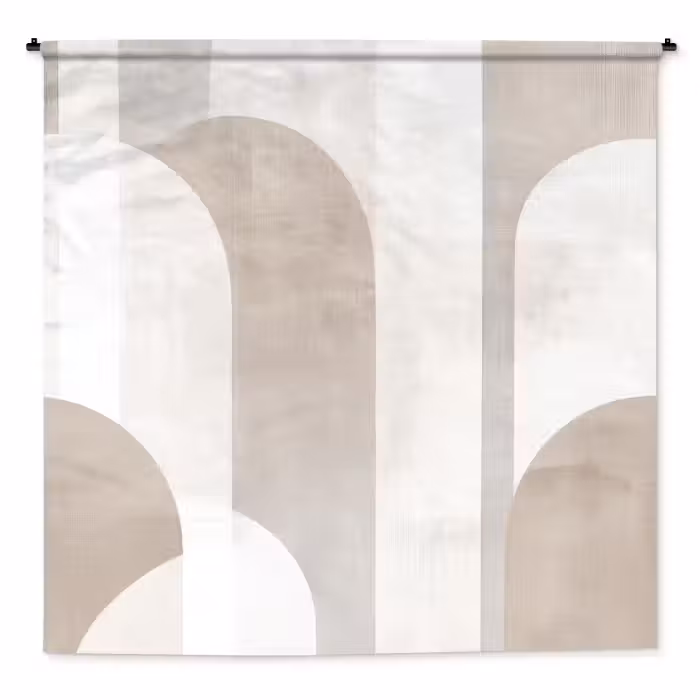 Wandteppich - Abstrakte Bögen - Modern - Beige