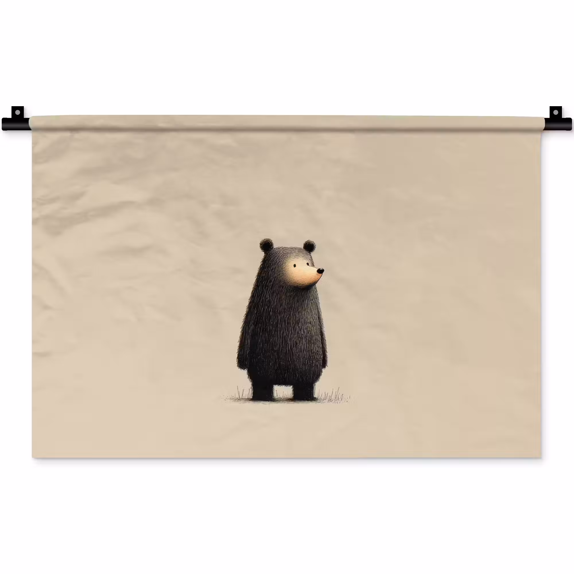 Wandteppich - Bär - Dunkelbraun - Minimalistisch