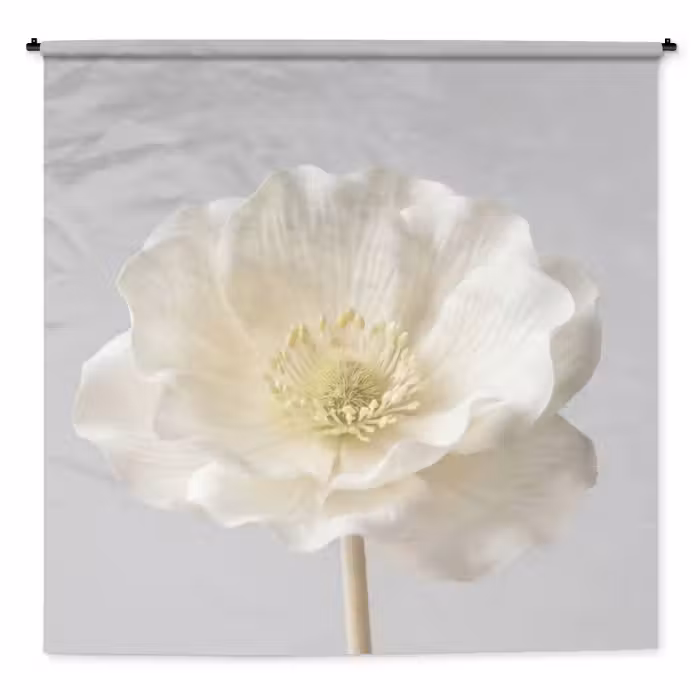 Wandteppich - Blume - Minimalistisch -Weiß