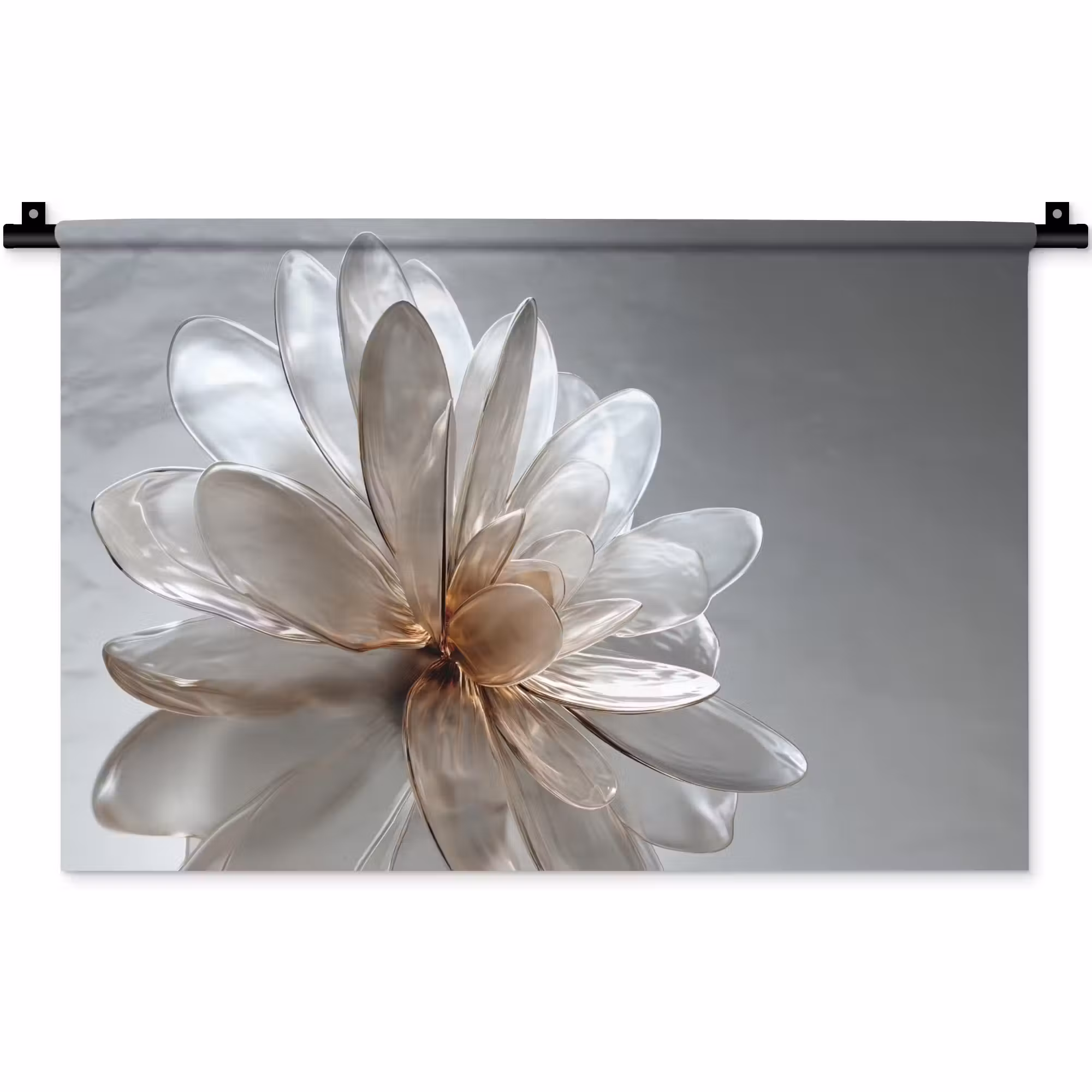 Wandteppich - Blume - Weiß - Neutral