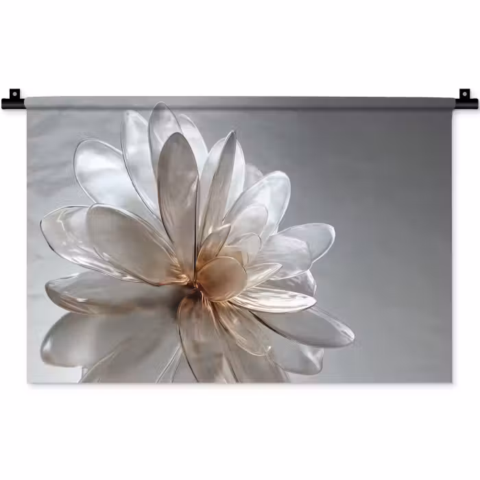 Wandteppich - Blume - Weiß - Neutral