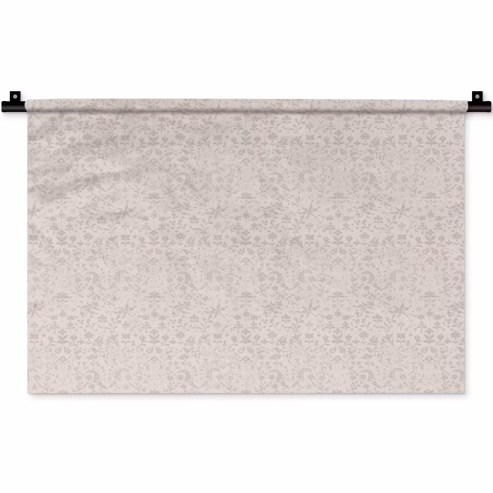 Wandteppich - Blumen - Blätter - Hell - Taupe