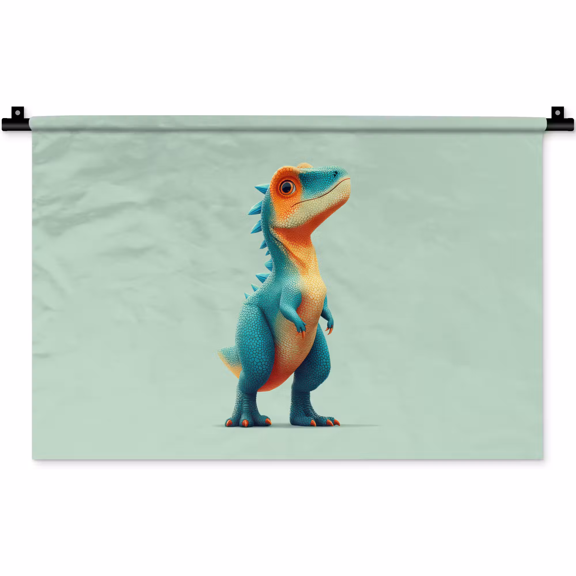 Wandteppich - Cartoon - Dino - Orange - Kegelspiel