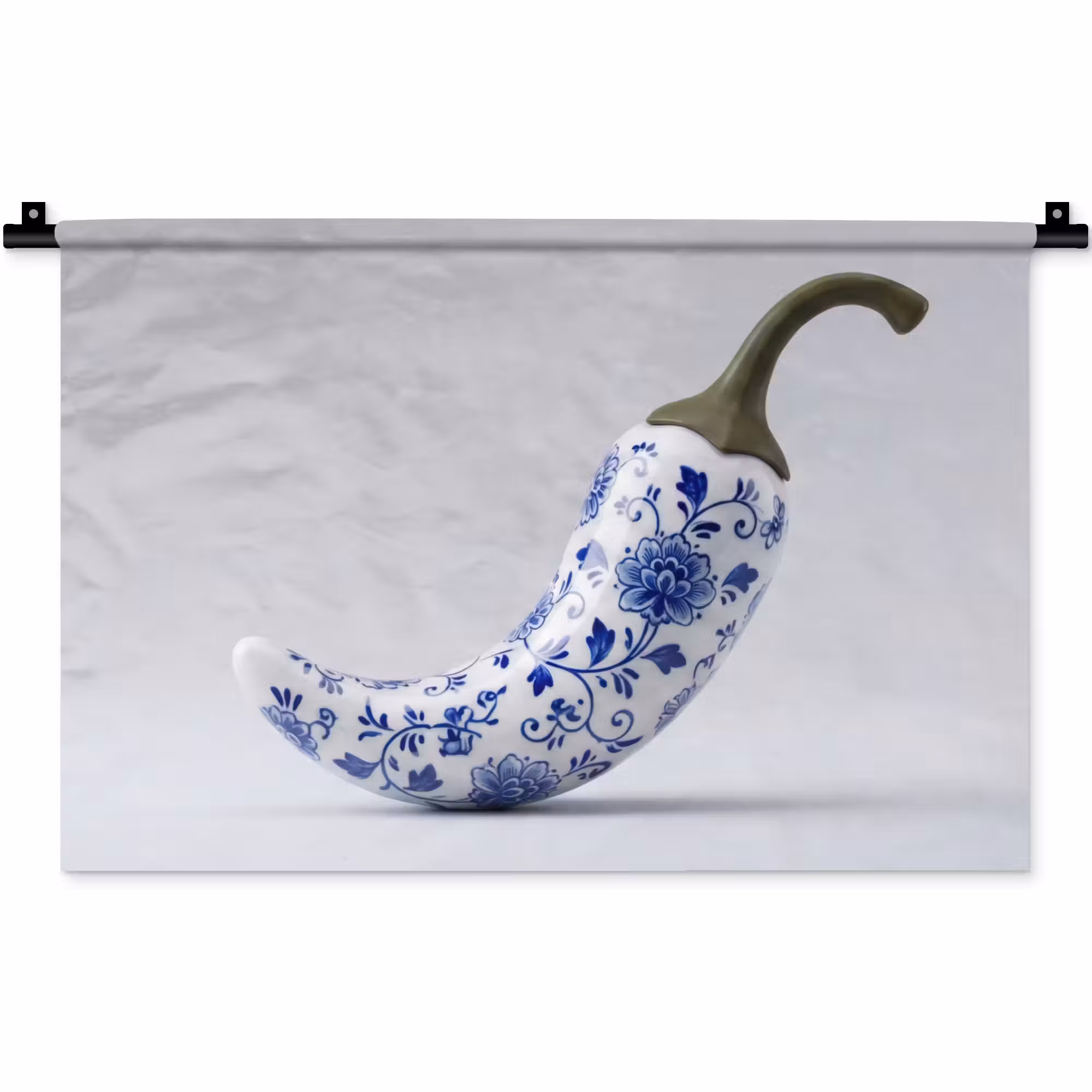 Wandteppich - Chilischote - Keramik - Blau