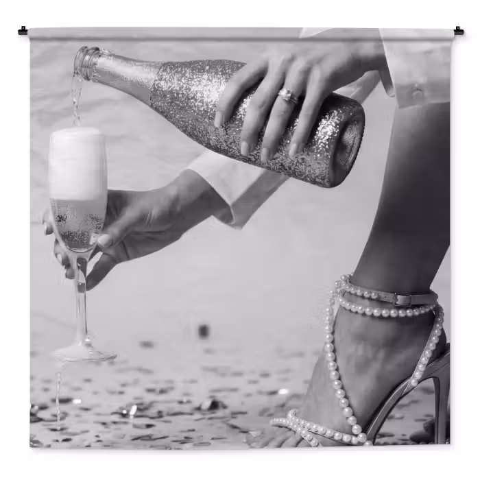 Wandteppich - Festlich - Champagner - Discokugel