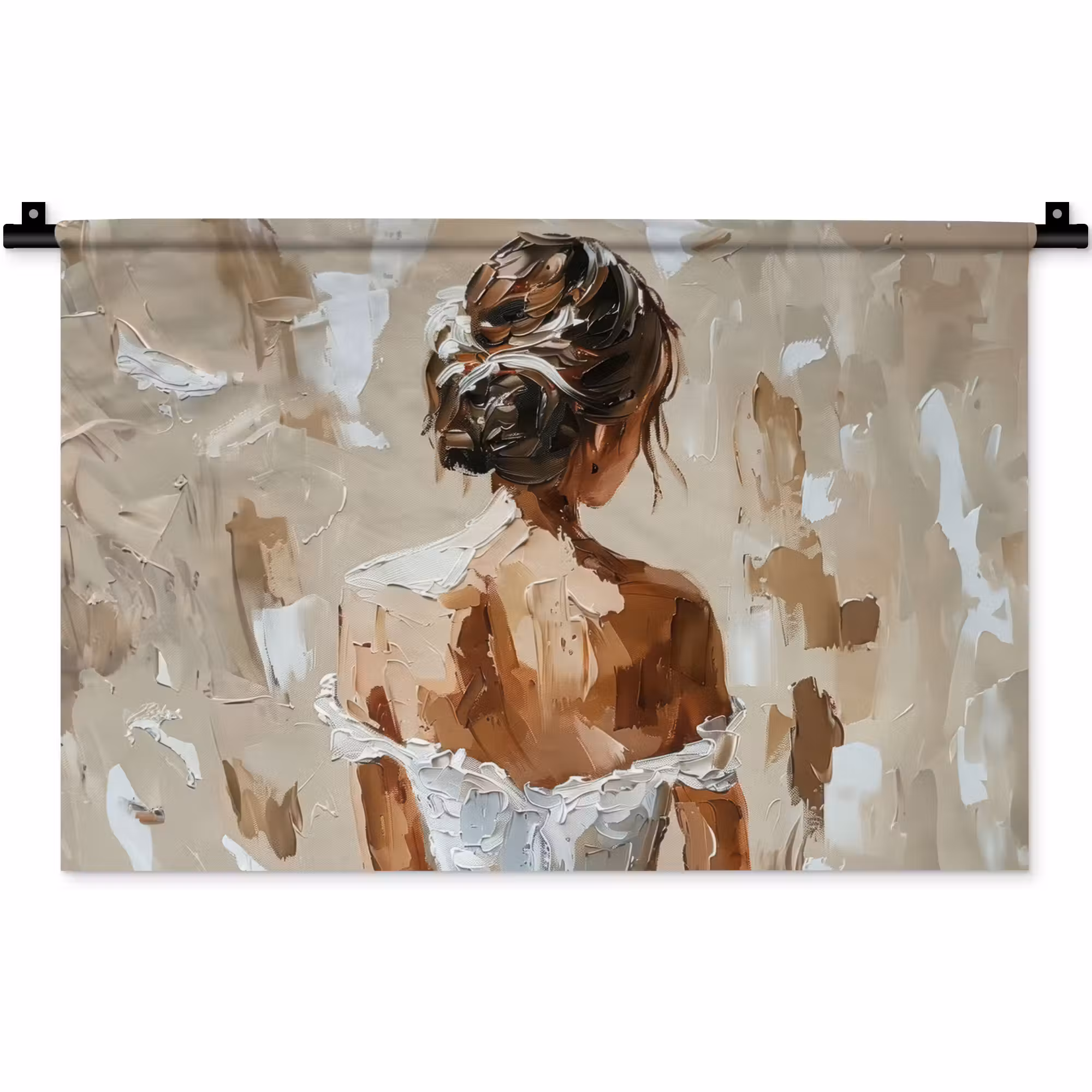Wandteppich - Frau - Farbe - Abstrakt - Beige - Modern