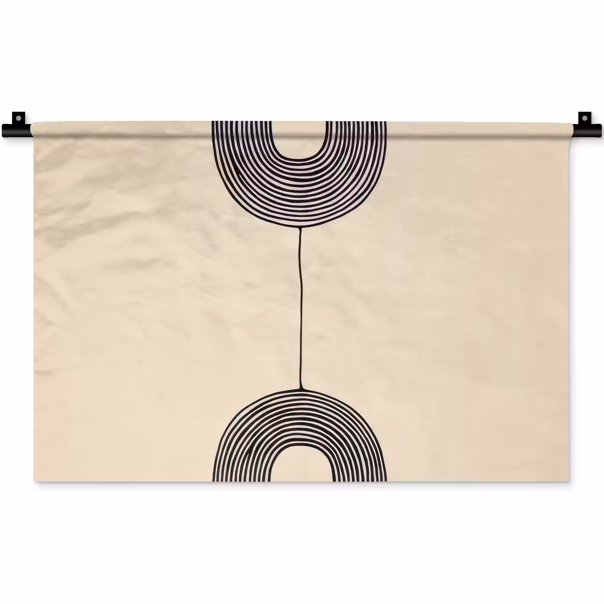 Wandteppich - Geometrische Bögen - Minimalistisch - Symmetrisch