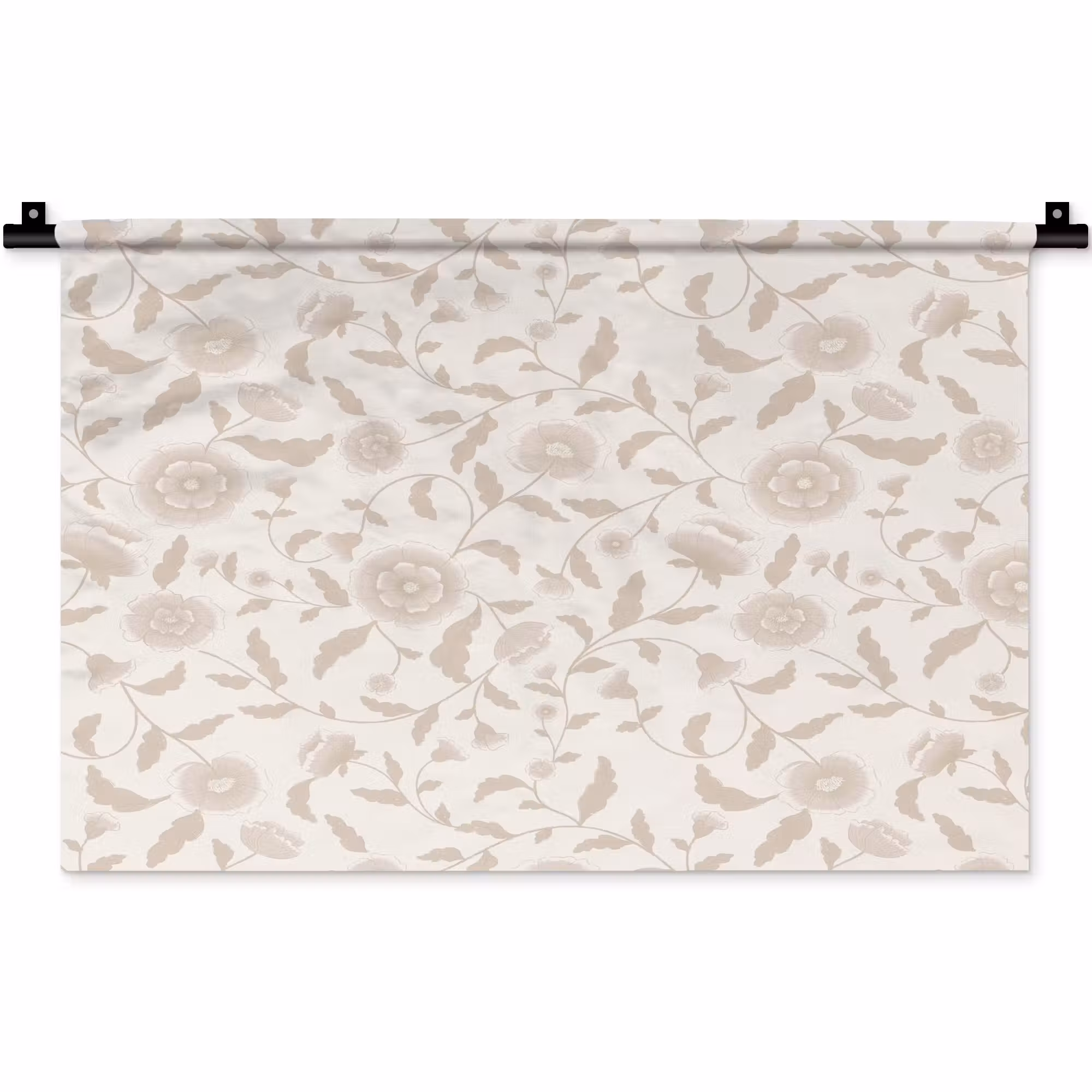 Wandteppich - Geschmückt - Blumen - Beige