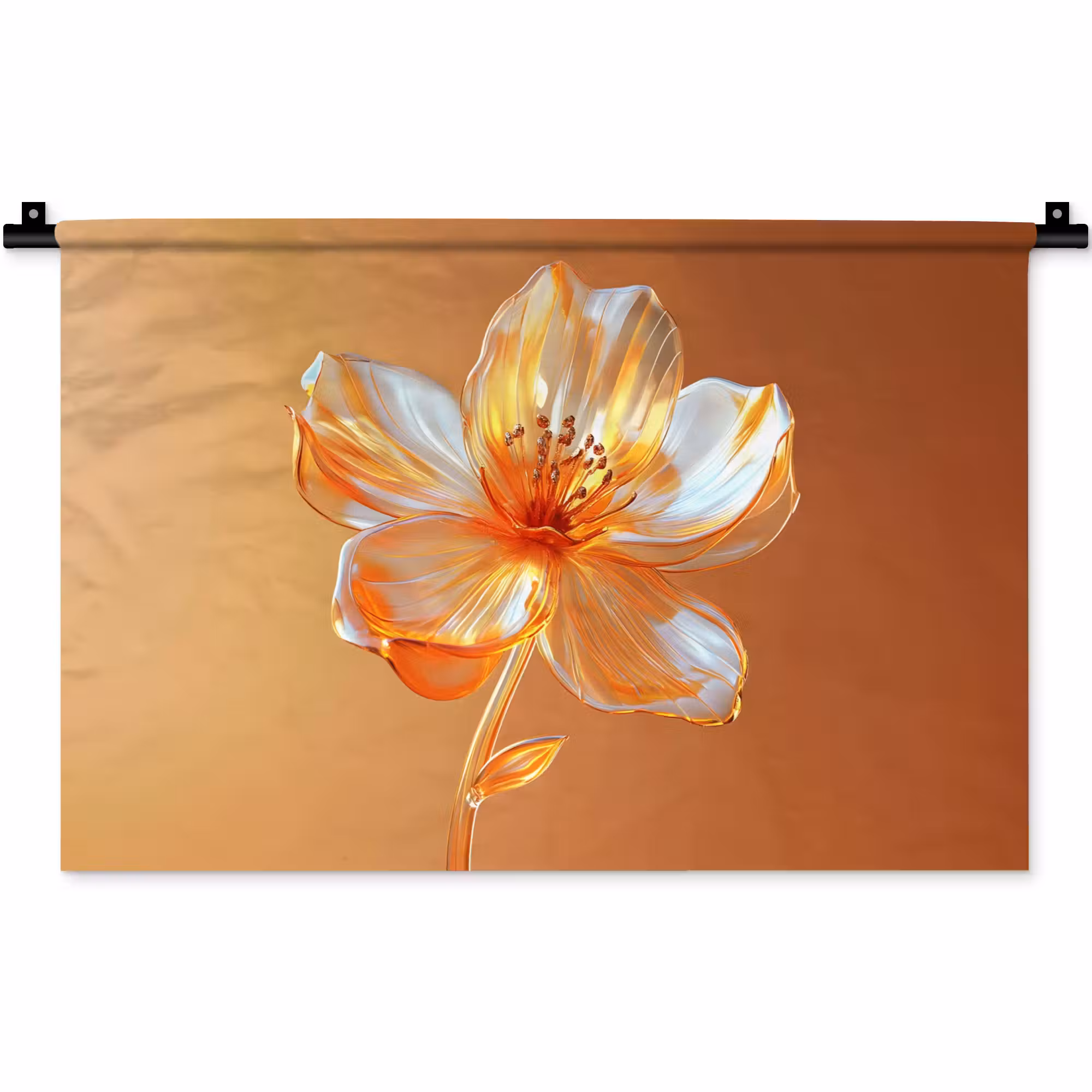 Wandteppich - Gläser - Blume - Orange