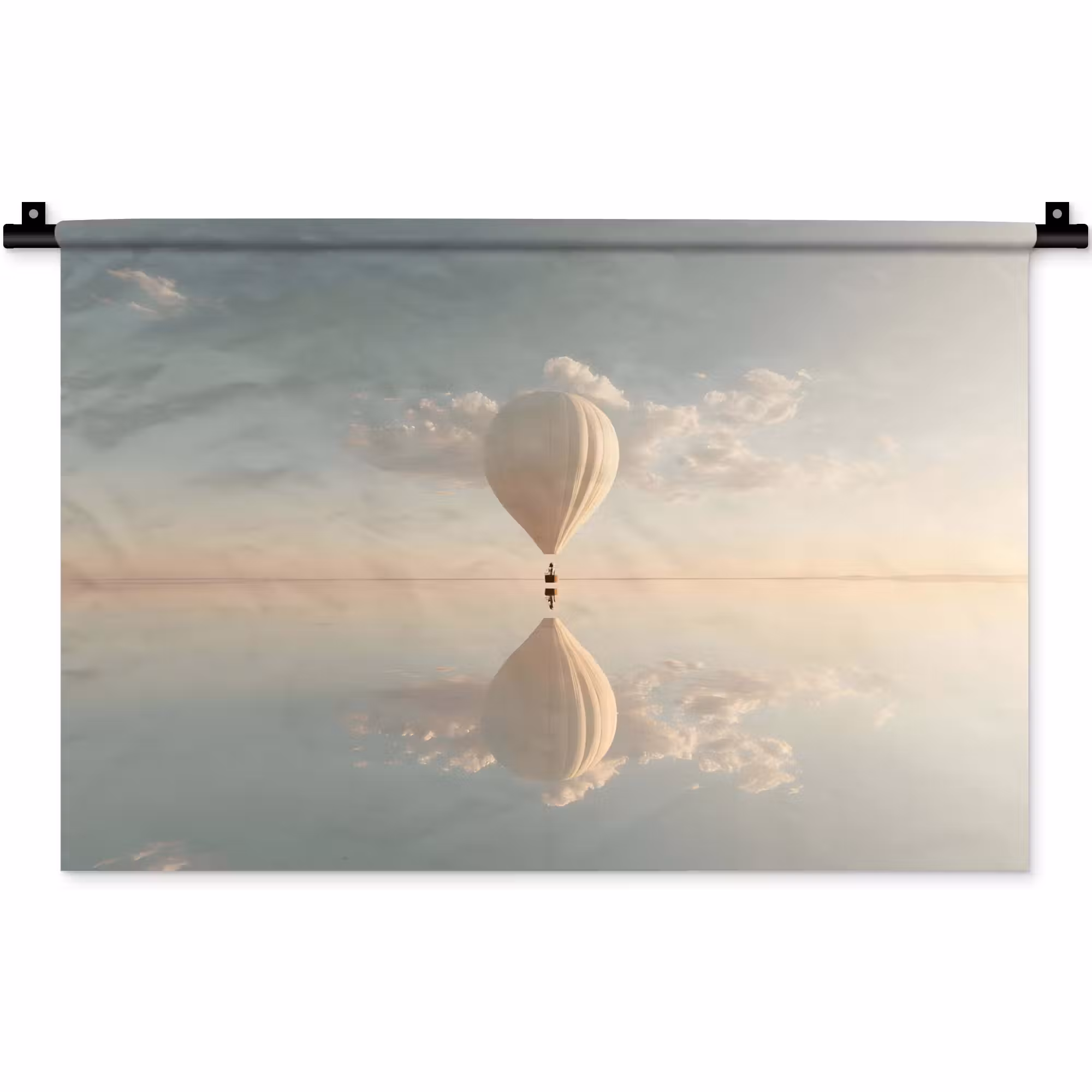Wandteppich - Heißluftballon - Wolken - Wasser - Blau