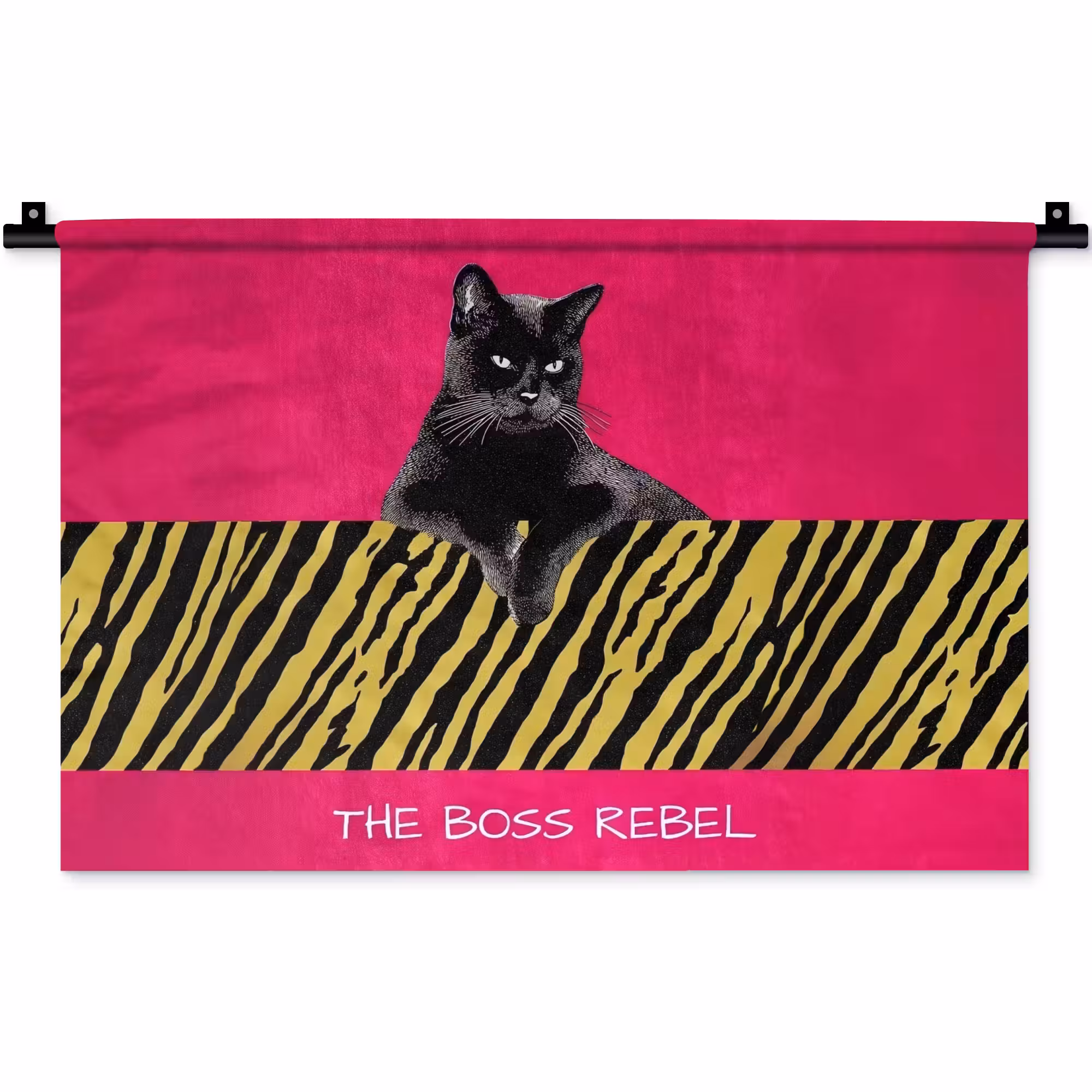 Wandteppich - Katze - Boss - Rosa - Tigerdruck