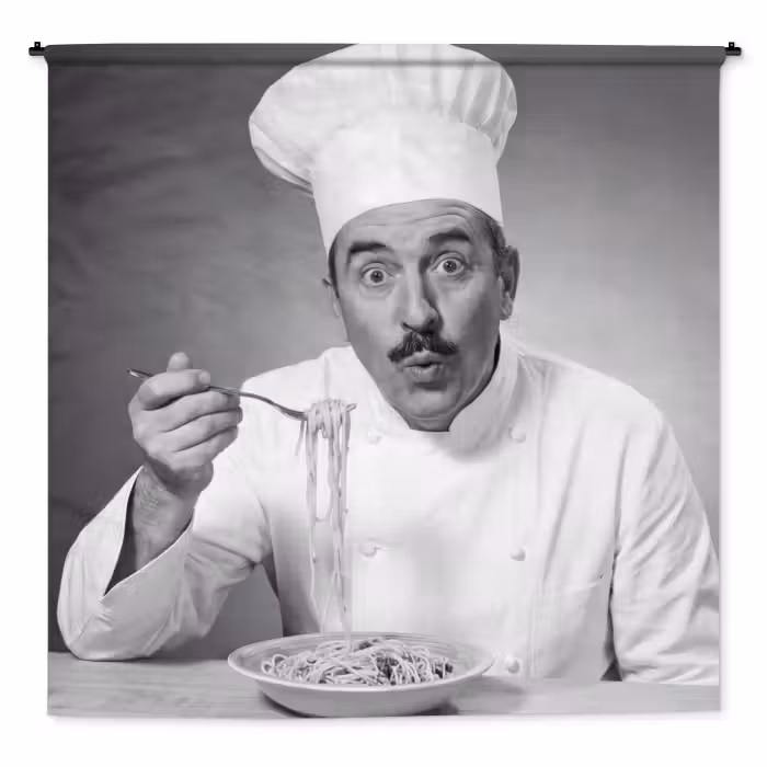 Wandteppich - Koch - Spaghetti - Nudeln