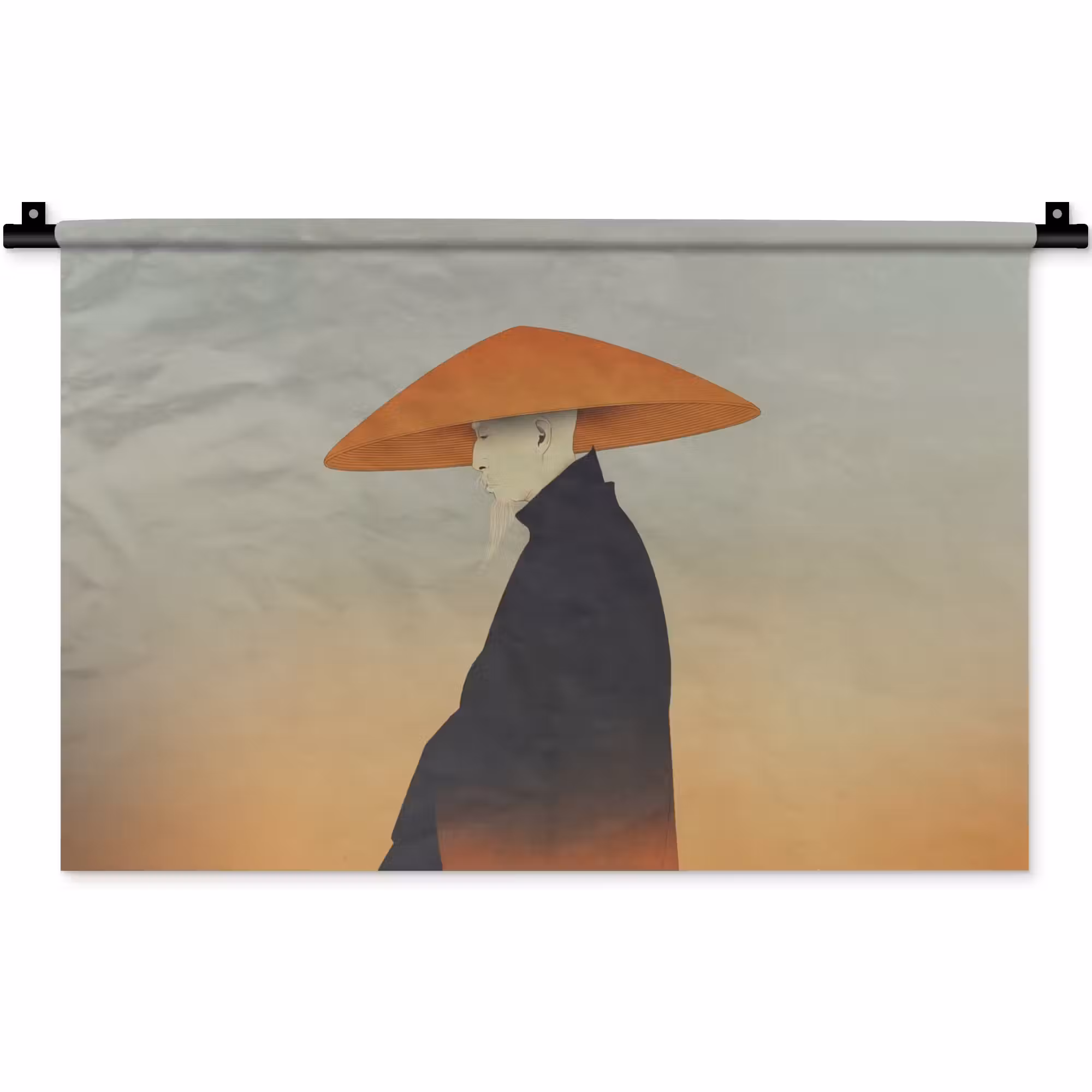 Wandteppich - Minimalistisch - Scherenschnitt - Orange