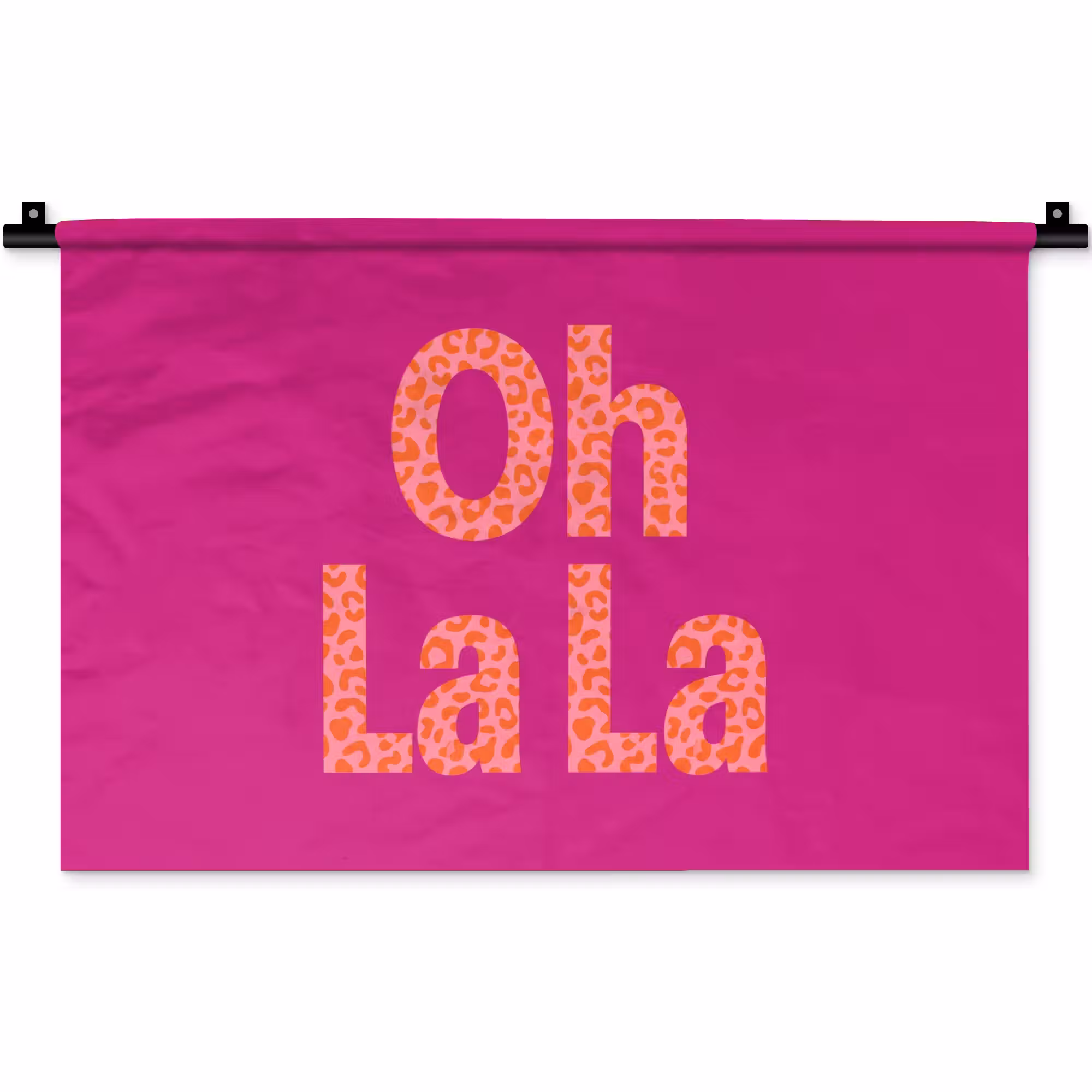 Wandteppich - Oh la la - Leopardenmuster - Rosa