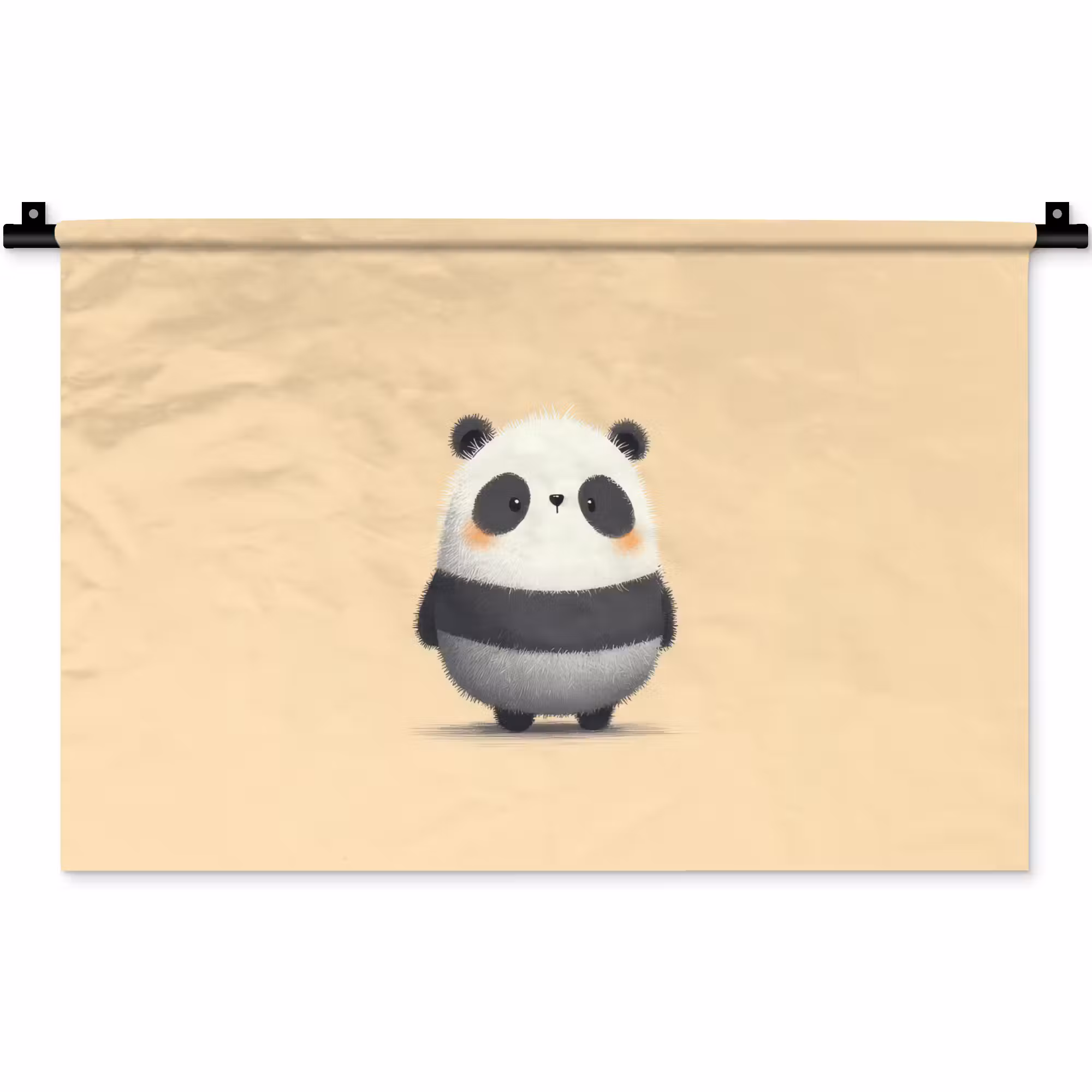 Wandteppich - Panda - Beige - Minimalistisch