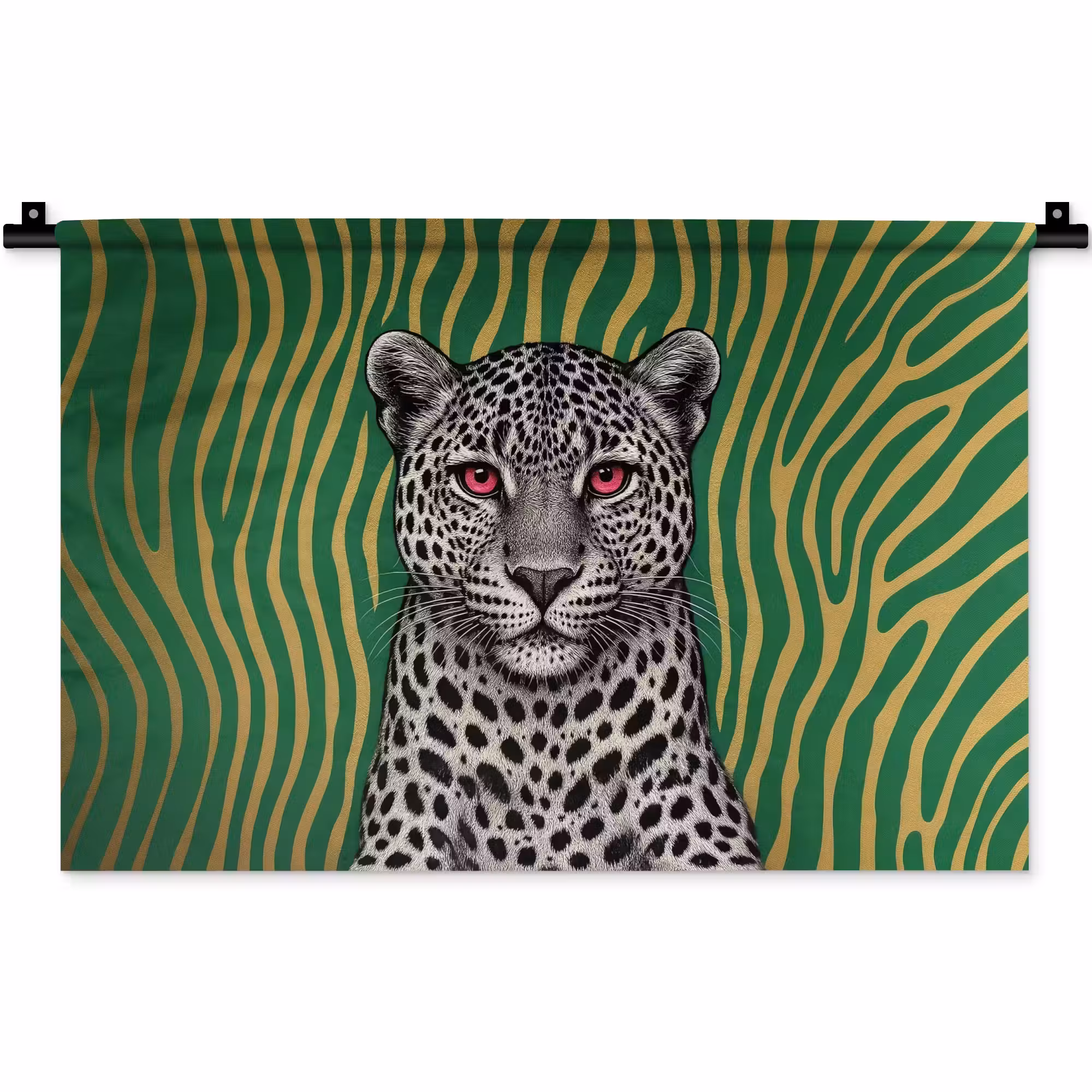 Wandteppich - Panther - Zebramuster - Grün