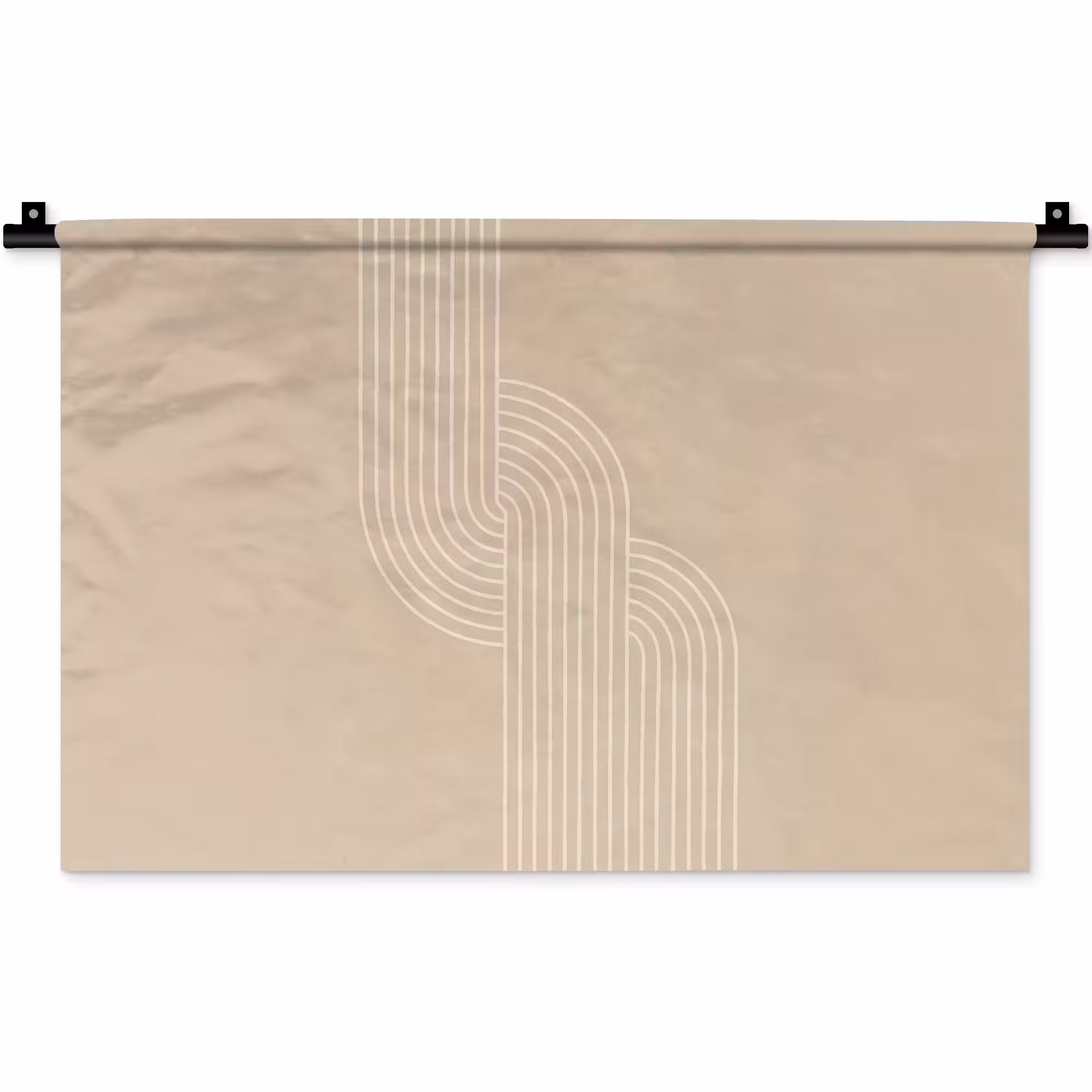 Wandteppich - Parallele Linien - Leichte Textur - Beige