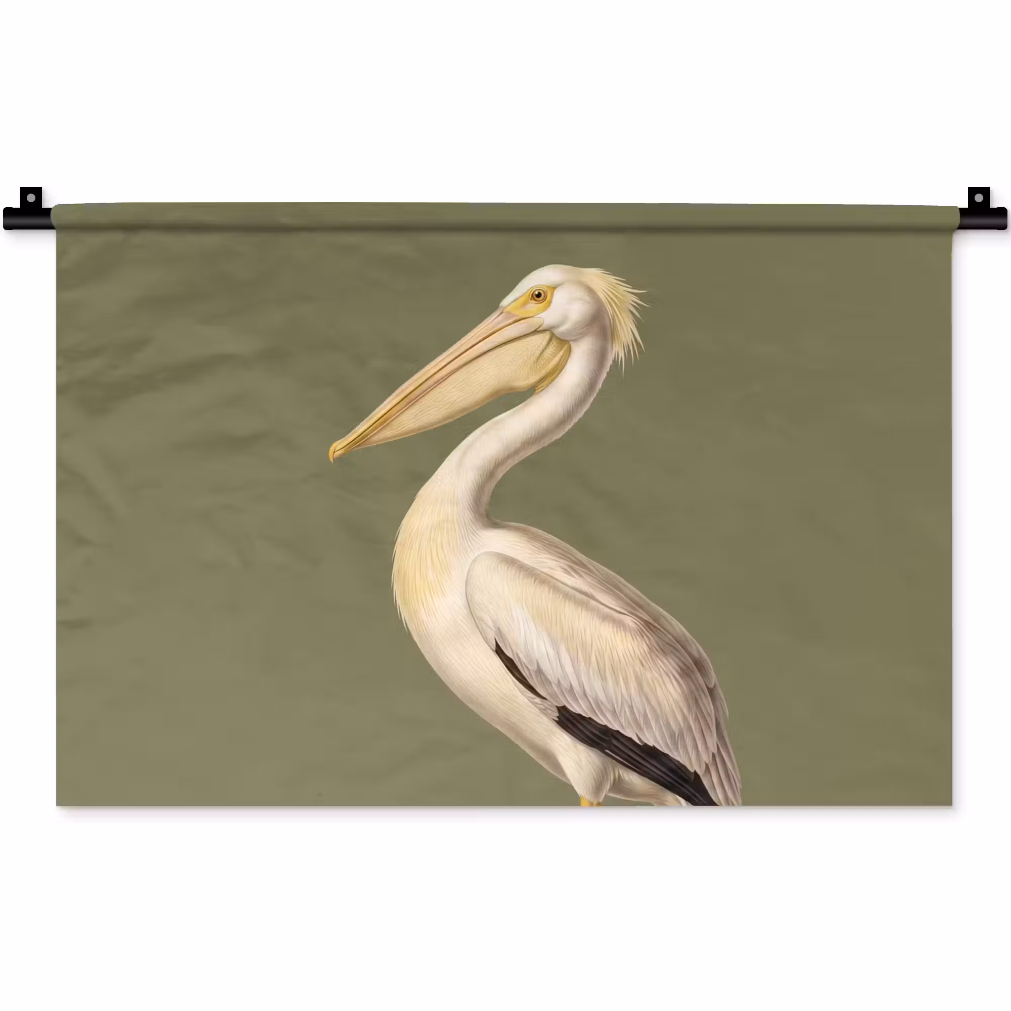 Wandteppich - Pelikan - Weiß - Vogel - Klassisch - Natur