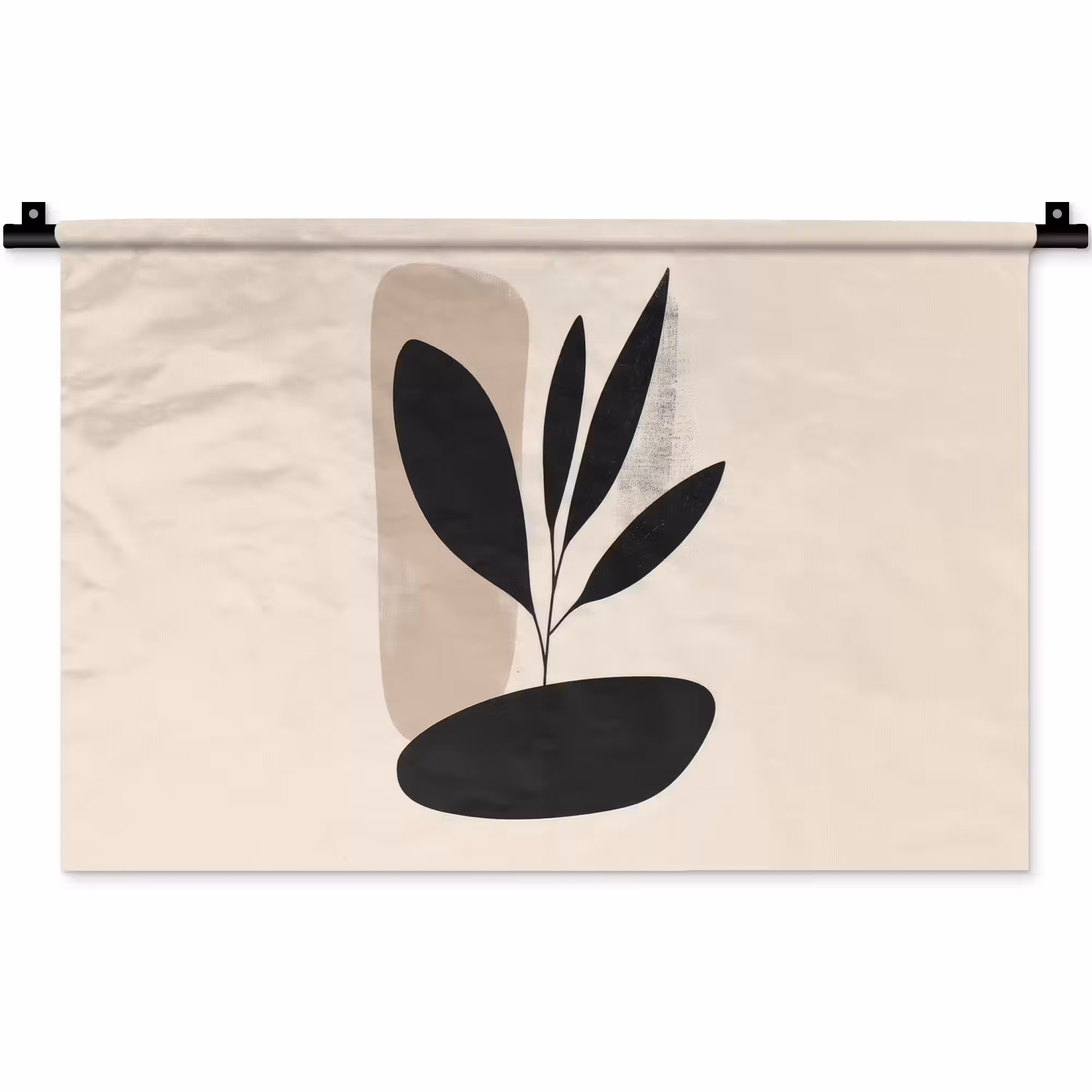 Wandteppich - Pflanze - Beige - Japanisch