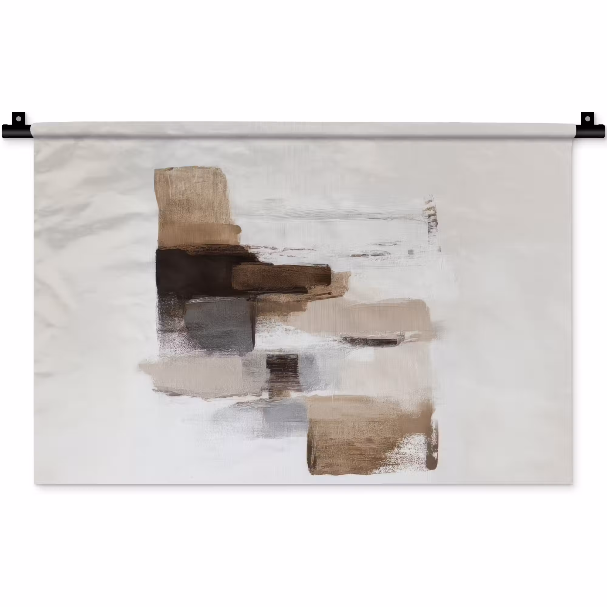 Wandteppich - Pinselstriche - Balance - Beige - Braun