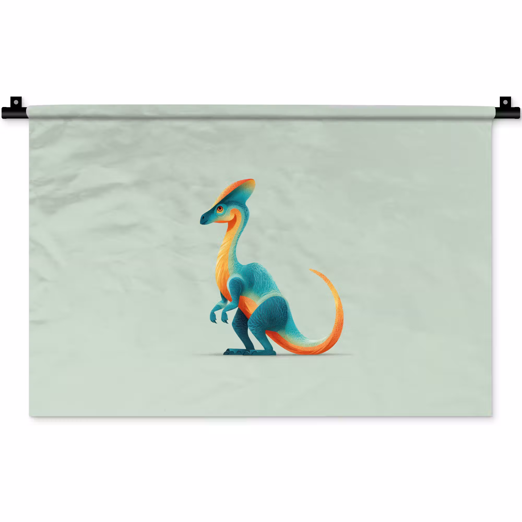 Wandteppich - Schwanz - Dino - Minimalistisch - Blau