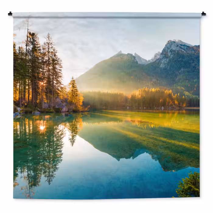 Wandteppich - See - Wald - Berge - Natur - Sonne - Landschaft