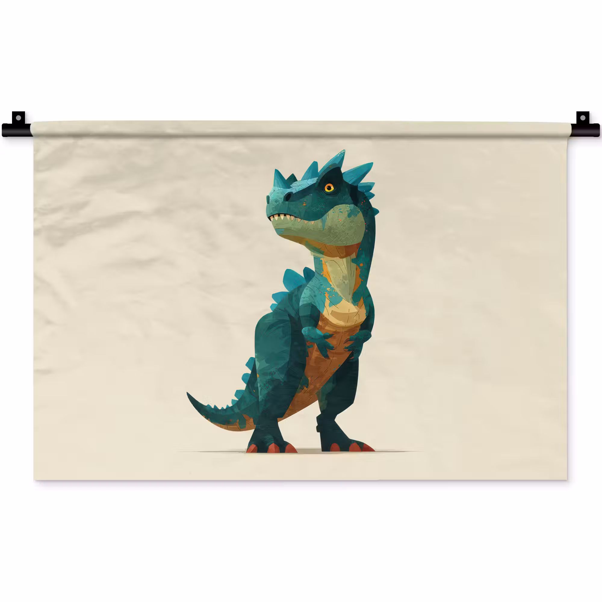 Wandteppich - Stacheln - Dino - Blau - Muskulös