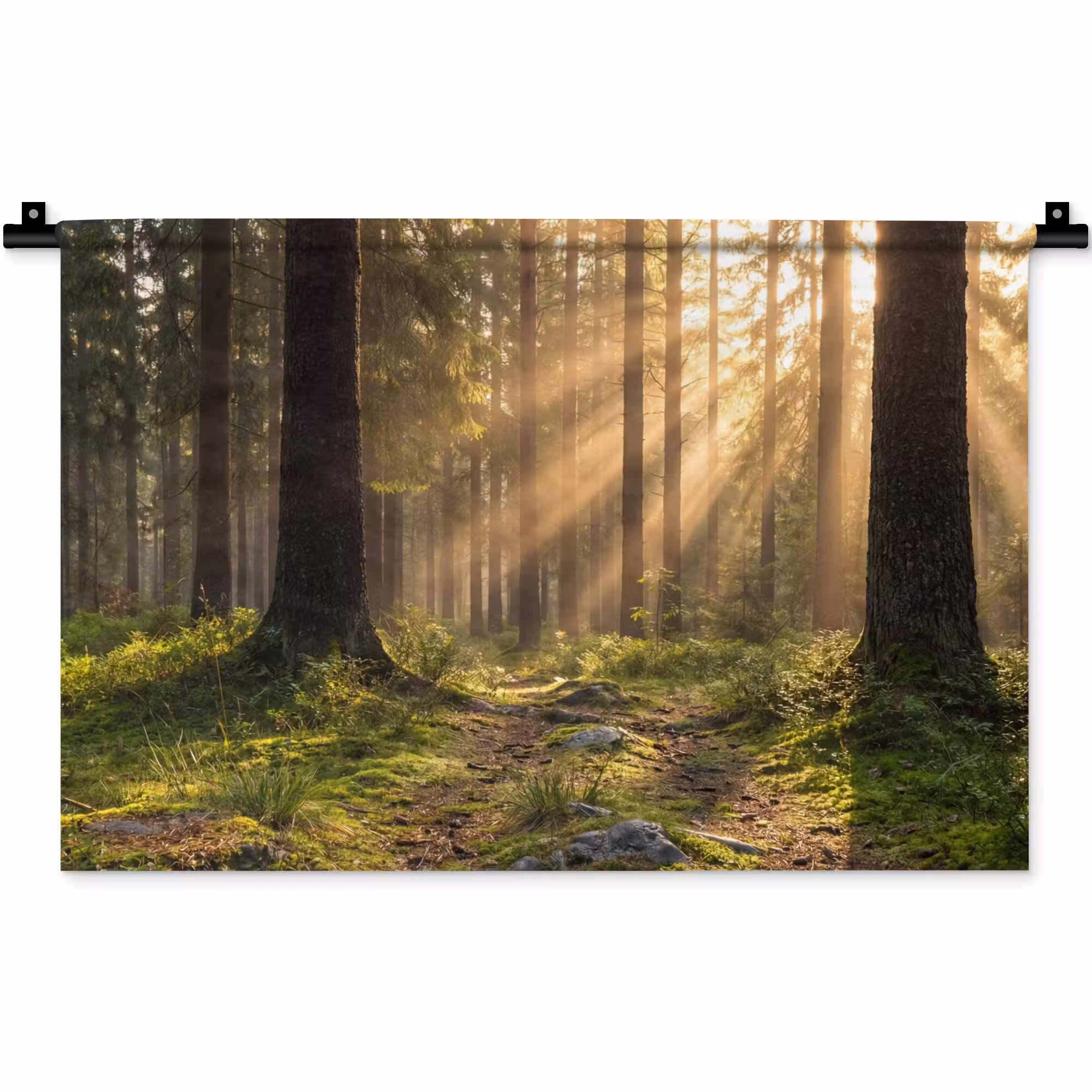 Wandteppich - Wald - Sonnenlicht - Gras