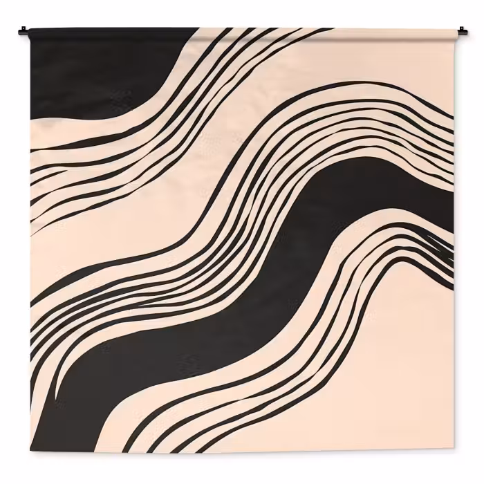 Wandteppich - Waves - Schwarz - Sand