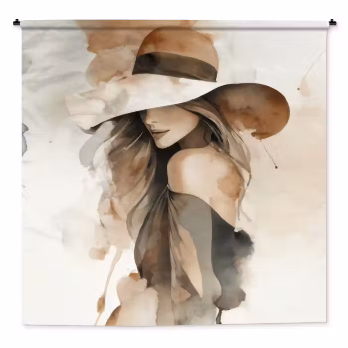 Wandteppich - Mysteriös - Frau - Sepia