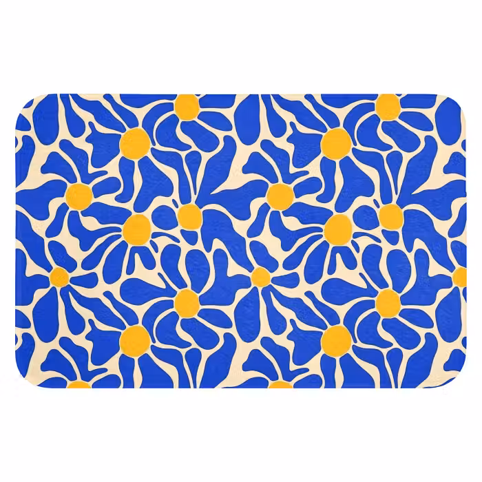 WC Vorleger - Abstrakt - Blume - Blau