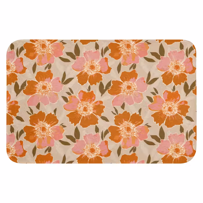 WC Vorleger - Blumen - Motiv - Retro