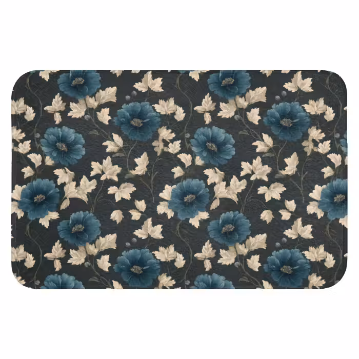 WC Vorleger - Botanisch - Blumen - Blau