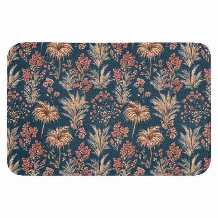 WC Vorleger - Botanisch - Muster - Blau